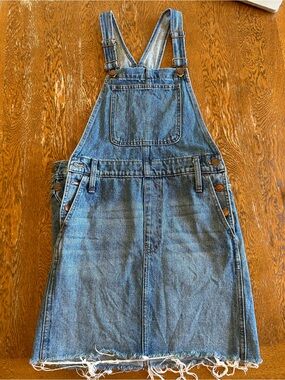 Madewell blue denim overall skirt with adjustable straps